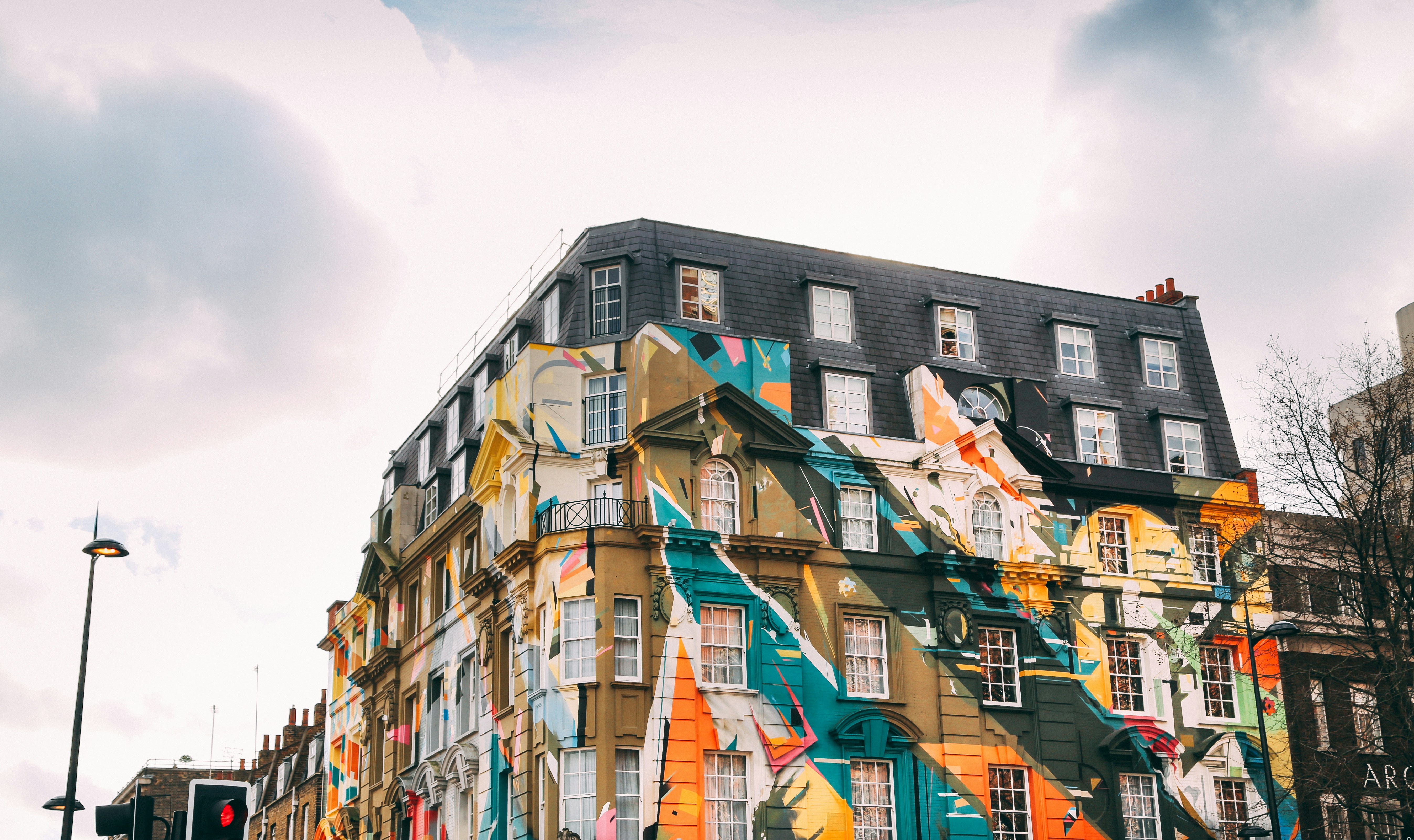 Graffiti building in Shoreditch London