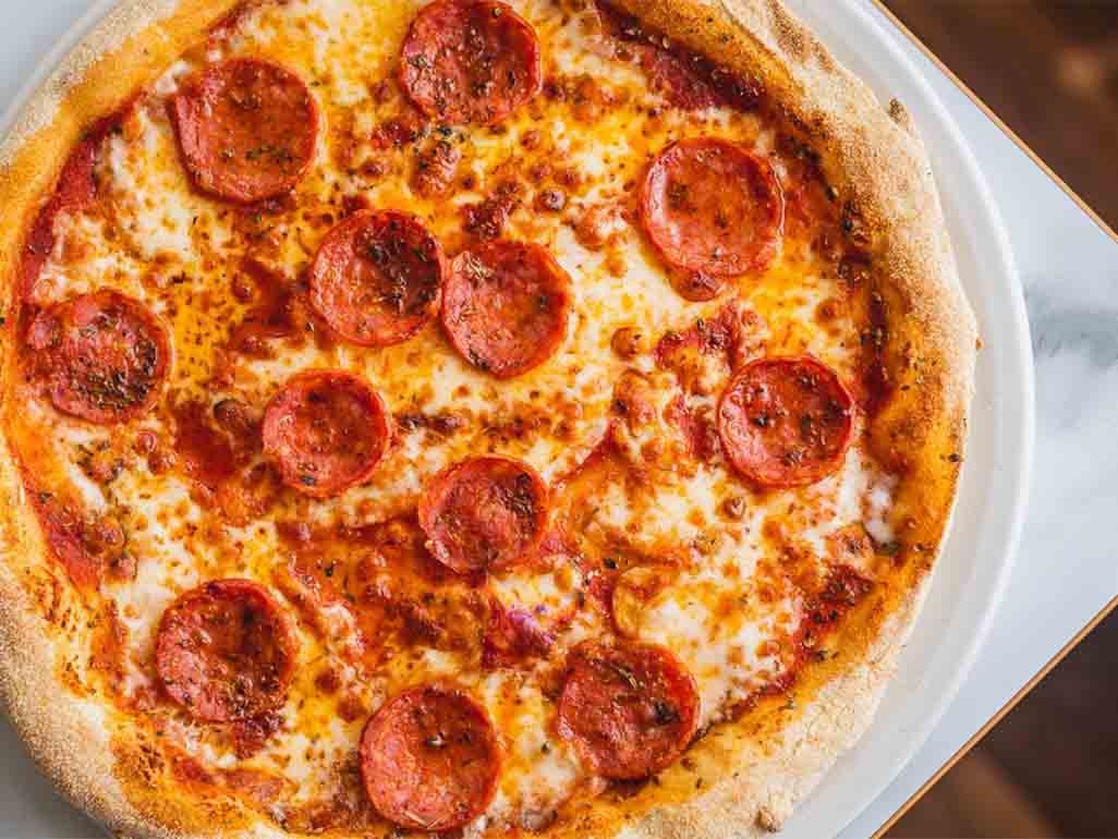 A peperoni pizza from Bella Italia 