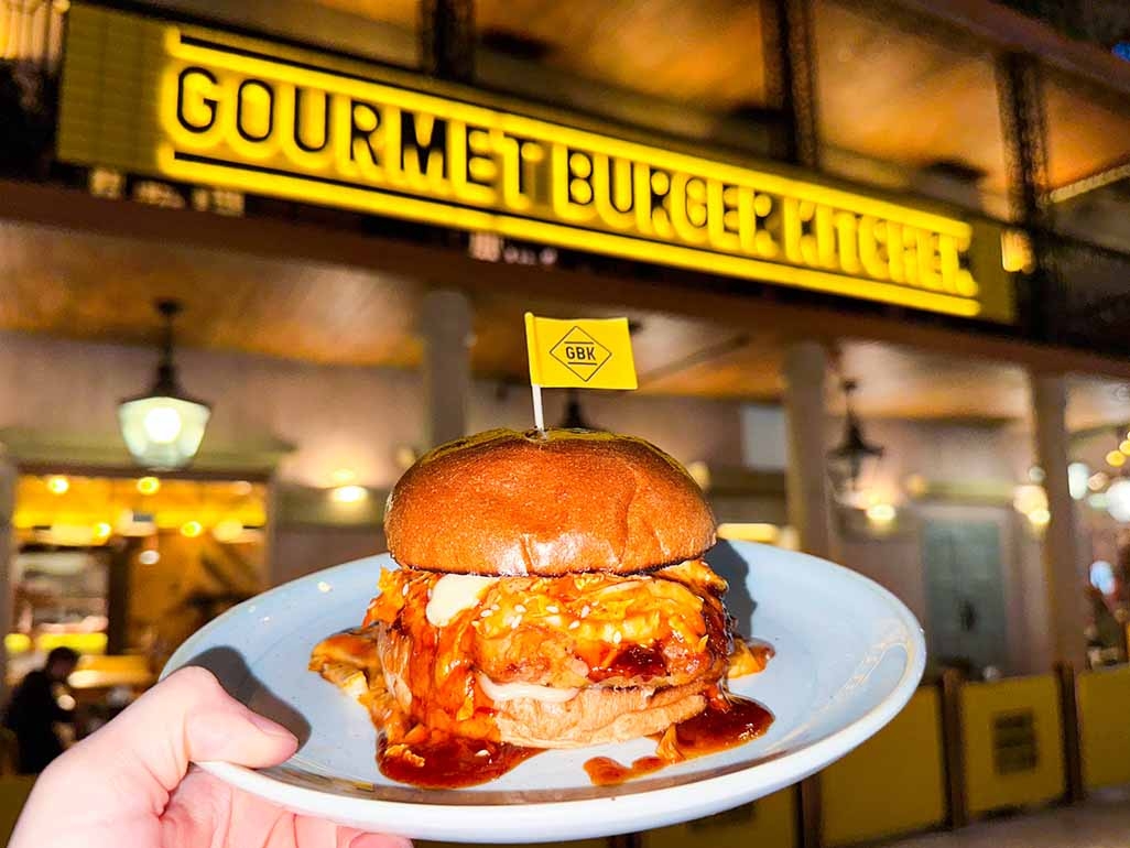 A korean bbq chicken burger from Gourmet Burger Kitchen